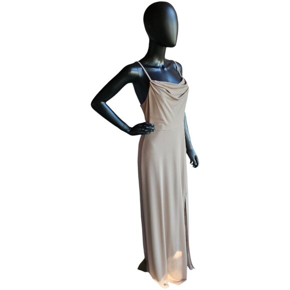 Muted Lavender Stretch Crepe - Birdey Grey - Formal Gown - Picture 3 of 6